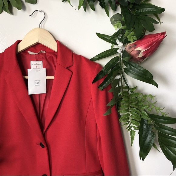 GAP $128 NWT red and gray academy blazer size 4 - Picture 3 of 7